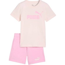 Puma Ess And Shorts Set Unisex Çocuk Pembe Şort Tişört Takımı