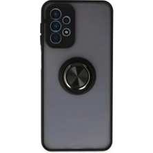 Mey Ithalat®  Samsung Galaxy A23 4g Kılıf Montreal Yüzüklü Silikon Kapak - Siyah