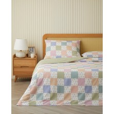 English Home Dreamy Patch Kolay Ütülenir Çift Kişilik Nevresim Seti 200x220 cm Pembe - Yeşil