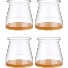 Esmo Home Şeffaf Silikon Ayak Koruyucu 4’lü Set, Keçeli Kaydırmaz Mobilya Ayağı Kılıfı, Parke Laminat Zemin Çizik Önleyici, Masa ve Ayak Koruma Aparatı
