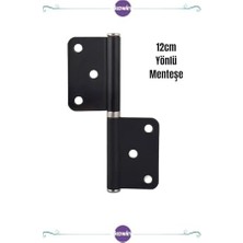 Esmo Home Kawin 5 Adet 12CM Siyah Çelik Kapı Menteşe Yönsüz 2mm Dayanıklı Panel Cerman Nikel