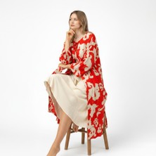 Sıle Atelıer Kadın Pamuklu Kimono Kaftan Yazlık Rahat Plaj Günlük