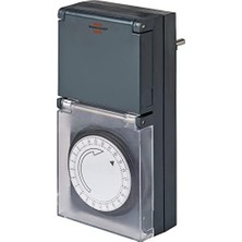 Esmo Home Zamanlayıcı Mz 44, Mekanik Zamanlayıcı Prizi (Günlük Zamanlayıcı, IP44 Korumalı, Yüksek Temas Koruması ve Koruma Kapaklı) Gri