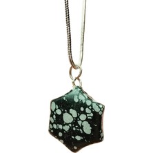 Toyigoo Obsidyen Doğal Taşı Zincirli El Yapımı Kolye Uç: 2 cm Zincir: 20 cm Kutulu Mudanis TYG-84037RS