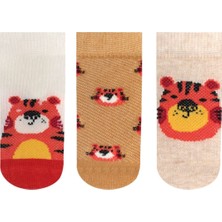 Bross Bebek Kaplan Desenli 3lü Patik Çorap ONL-02530