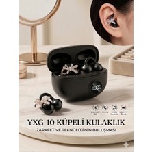 Serreha Yxg-10 Kristal Fiyonklu Küpeli Bluetooth Kulaklık - SİYAH RENK