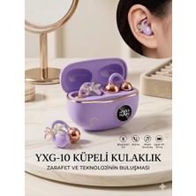 Serreha YXG-10 Kristal Fiyonklu Küpeli Bluetooth Kulaklık (Hi-Fi Ses Kaliteli Kablosuz Kulaklık)