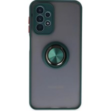 Mey Ithalat®  Samsung Galaxy A23 4g Kılıf Montreal Yüzüklü Silikon Kapak - Yeşil