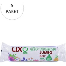 Ethab Ticaret J-500 Jumbo Boy Çöp Torbası 80 x 110 cm 10 Lu Rulo x 5 Paket = 50 Adet (Siyah) Mudanis