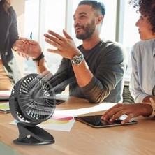 Esmo Home Sıkıştırmalı Şarj Edilebilir 3 Kademe Taşınabilir Kıskaçlı Mini Fan Sessiz Vantilatör Soğutma
