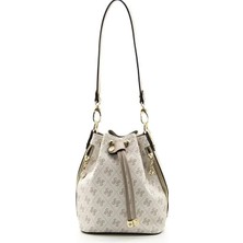 Silver & Polo Silver Polo Bej - Kum Monogram Kadın Omuz Çantası SP1137