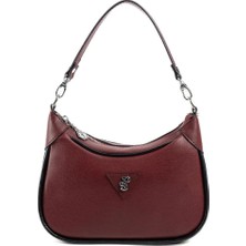Silver & Polo Silver Polo Bordo - Bordo - Siyah Düz Kadın Omuz Çantası SP1180