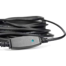 Esmo Home Aktif USB 3.0 Uzatma Kablosu - 10 M - 5 Gbps Aktarım Hızı - Tak ve Çalıştır - Hotswap - LED Fonksiyon Göstergesi - Siyah