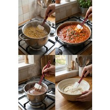 Siliconly 36 cm Polikarbon Isıya Dayanıklı , Kırılmaz, Yanmaz,yapışmaz Silikon Uçlu Spatula