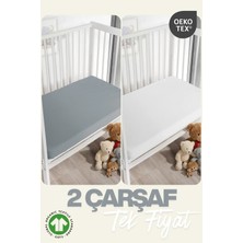 Evde Home %100 Pamuk Organik 2'li Lastikli Bebek Çarşafı - 2'li Set -70X110/120 +30 cm