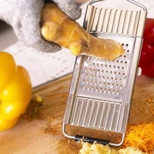 Esmo Home Ayarlanabilir 3 Farklı Başlıklı Tutmalı Sebze Dilimleyici Peynir Rendeleyici Aparat, Metal Sağlam Rende