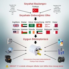 Esmo Home Tek-Iş 529630 Ingiliz Erkek Fişli Seyahat Adaptörü Ingiltere Arabistan Umre Hac Fişi Çevirici Priz Dönüştürücü