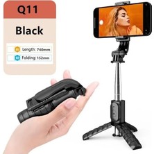 Esmo Home Snapshot 2’si 1 Arada Bluetooth Selfie Stick – Kablosuz Uzaktan Kumandalı, 360° Döner Telefon Tutucu, Paslanmaz Çelik Gövde, Taşınabilir & Katlanabilir Tasarım | Q11