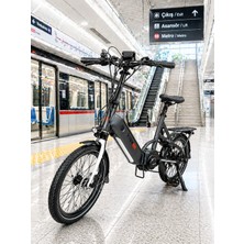 Asvıva B13M Ortadan Motorlu Katlanabilir Elektrikli Bisiklet – 36V Samsung Batarya, Gri, 20” Jant