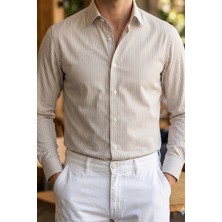 Rubens Çizgili Slim Fit Easy Care Waterproof Gömlek 23090