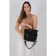 Silver & Polo Silver Polo Siyah - Siyah Saten Kadın El Çantası SP1218