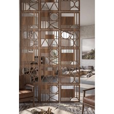 Wooddoom Lazer Kesim Paravan, Ahşap Separatör, Oda 4'lü Panel Levha MODEL11 40 x 40 cm