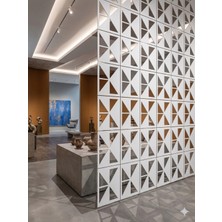 Wooddoom Lazer Kesim Paravan, Ahşap Separatör, Oda 4'lü Panel Levha MODEL18 40 x 40 cm