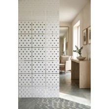 Wooddoom Lazer Kesim Paravan, Ahşap Separatör, Oda 4'lü Panel Levha MODEL09 40 x 40 cm
