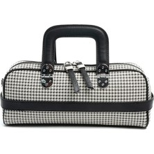 Silver & Polo Silver Polo Siyah - Siyah Kaz Ayağı Ekose Kadın El Çantası SP1258