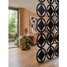Wooddoom Lazer Kesim Paravan, Ahşap Separatör, Oda 4'lü Panel Levha MODEL13 40 x 40 cm
