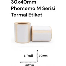 NorthAK 30X40 mm Lamine Termal Etiket 200 Adet - Phomemo M110-M108-M220-M221 Için Uyumlu Etiket