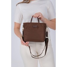 Silver & Polo Silver Polo Kahve - Kahve Saten Kadın El Çantası SP1225