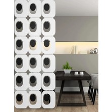 Wooddoom Lazer Kesim Paravan, Ahşap Separatör, Oda 4'lü Panel Levha MODEL24 40 x 40 cm