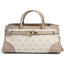 Silver & Polo Silver Polo Bej - Kum Monogram Kadın El Çantası SP1260