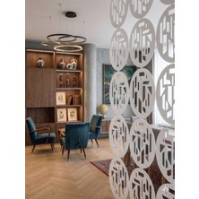 Wooddoom Lazer Kesim Paravan, Ahşap Separatör, Oda 4'lü Panel Levha MODEL19 40 x 40 cm