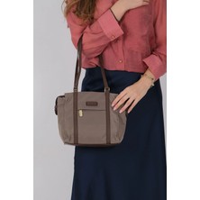 Silver & Polo Silver Polo Kum - Kahve Saten Kadın Omuz Çantası SP1215