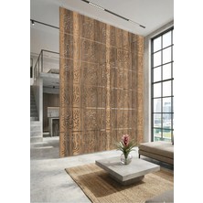 Wooddoom Lazer Kesim Paravan, Ahşap Separatör, Oda 4'lü Panel Levha MODEL01 40 x 40 cm