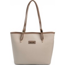 Silver & Polo Silver Polo Bej - Latte Düz Kadın Omuz Çantası SP1282