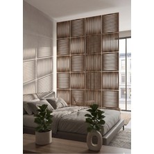 Wooddoom Lazer Kesim Paravan, Ahşap Separatör, Oda 4'lü Panel Levha MODEL03 40 x 40 cm