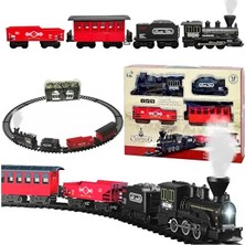 Scntoys Oyuncak 25 Parça Sesli ve Işıklı Buharlı Tren Seti Demiryolu Seti Oyuncak Tren Seti Buhar Atar