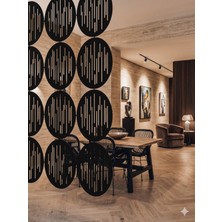 Wooddoom Lazer Kesim Paravan, Ahşap Separatör, Oda 4'lü Panel Levha MODEL17 40 x 40 cm