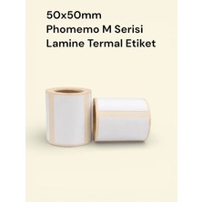 NorthAK 50X50 mm Lamine Termal Etiket 130 Adet - Phomemo M110-M108-M220-M221 Için Uyumlu Etiket