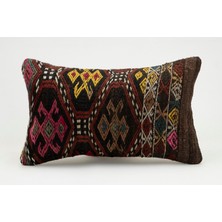 Kilim Wholesale El Yapımı Eski Kilimden Yapılmış Vintage Kırlent Kılıfı, Yün, 30X50 cm