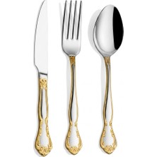 Arsel Dafne Gold 18 Parça Kutulu Çatal Kaşık Bıçak Takımı 6 Kişilik Minimal Set 18/10 Premium 304 Kalite