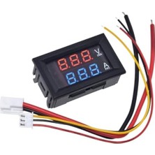Esmo Home Dijital Dual Voltmetre Ampermetre Volt Akım Ölçer Dc 0-100V 10A Kırmızı-Mavi, Voltmetre, Ampermetre