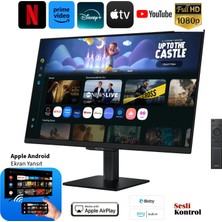 Samsung 32 Inç 81 Ekran 4K UHD 3840X2160 Çözünürlüklü HDR10 Destekli Tizen Işletim Sistemli Va Panel 60Hz Yenileme Hızı 4ms Tepki Süreli Smart Monitör Tv Wi-Fi Bluetooth USB Type-C Akıllı Ekran Siyah
