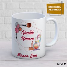 Birsence Kişiye Özel Meslek Temalı Kupa | Isimli & Fotoğraflı Premium Hediye Bardak  Güzellik Uzmanı