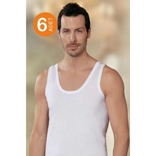 Şahinler Erkek Beyaz %100 Pamuk Atlet ME002 6'lı Paket 2XL Rahat Kesim ve Nefes Alabilir Özellik
