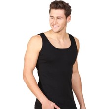 Berrak 7'li Paket 4004 Askılı Siyah Ribana Erkek Atlet