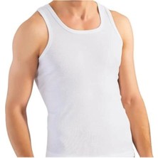 Tutku %100 Pamuklu Erkek Atlet 6'lı Paket Beyaz Renk Esnek Kumaş ve Rahat Kesim